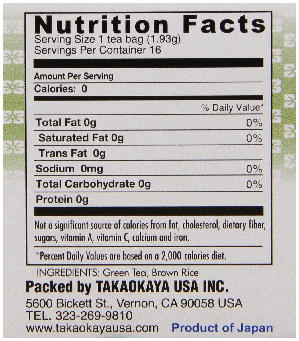 Takaokaya Tea, Genmai-Cha Tea, 16-Count Tea Bags, Pack of 12 - Mighty Depot