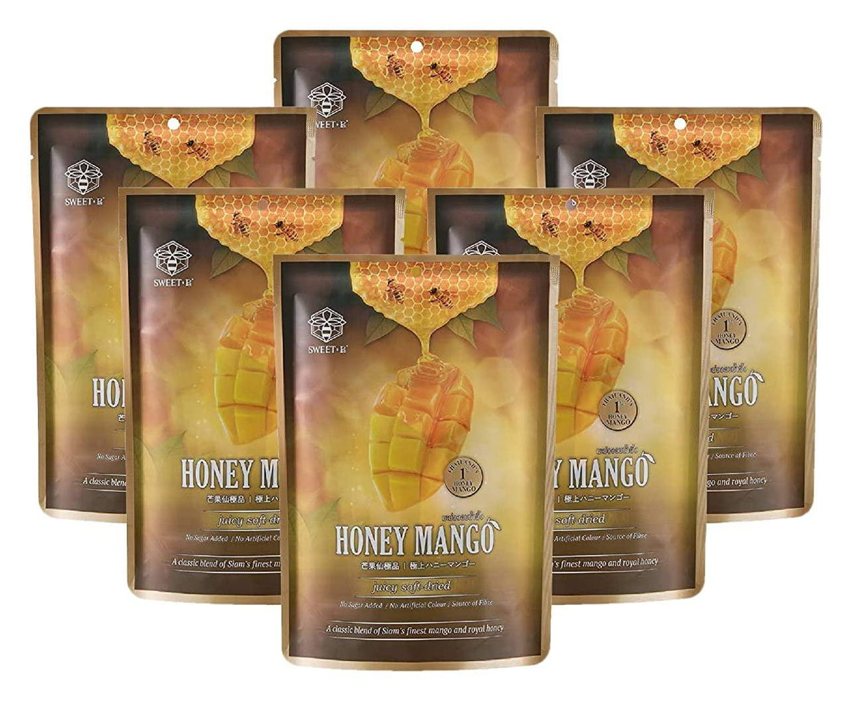 SIAM’S ROYAL Honey Mango - Soft Dried Sweet & Tangy Mango with 100% Natural Honey - Healthy Emergency Snack with Individual Sachet for Each Piece - Best Snack for Lunch Box - Fancy to Serve at Party - Mighty Depot