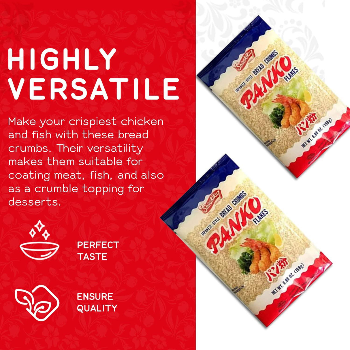 Shirakiku Japanese Style Panko Flakes Bread Crumbs - Perfect for topping, Coating Fish, Chicken and Shrimp | Healthy Wheat Flour Bread Crumbs | 6.98 Oz - (Pack of 6) - Mighty Depot