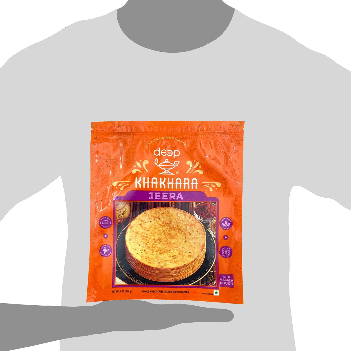 Deep Jeera Khakhara - 7 oz | 100% Natural Ingredient | Thin & Crispy | Traditional Gujrati Indian Ready to Eat Snacks | Tasteful & Healthy | Hygienically Vacuum Packed | Serve with Tea & Coffee - Mighty Depot