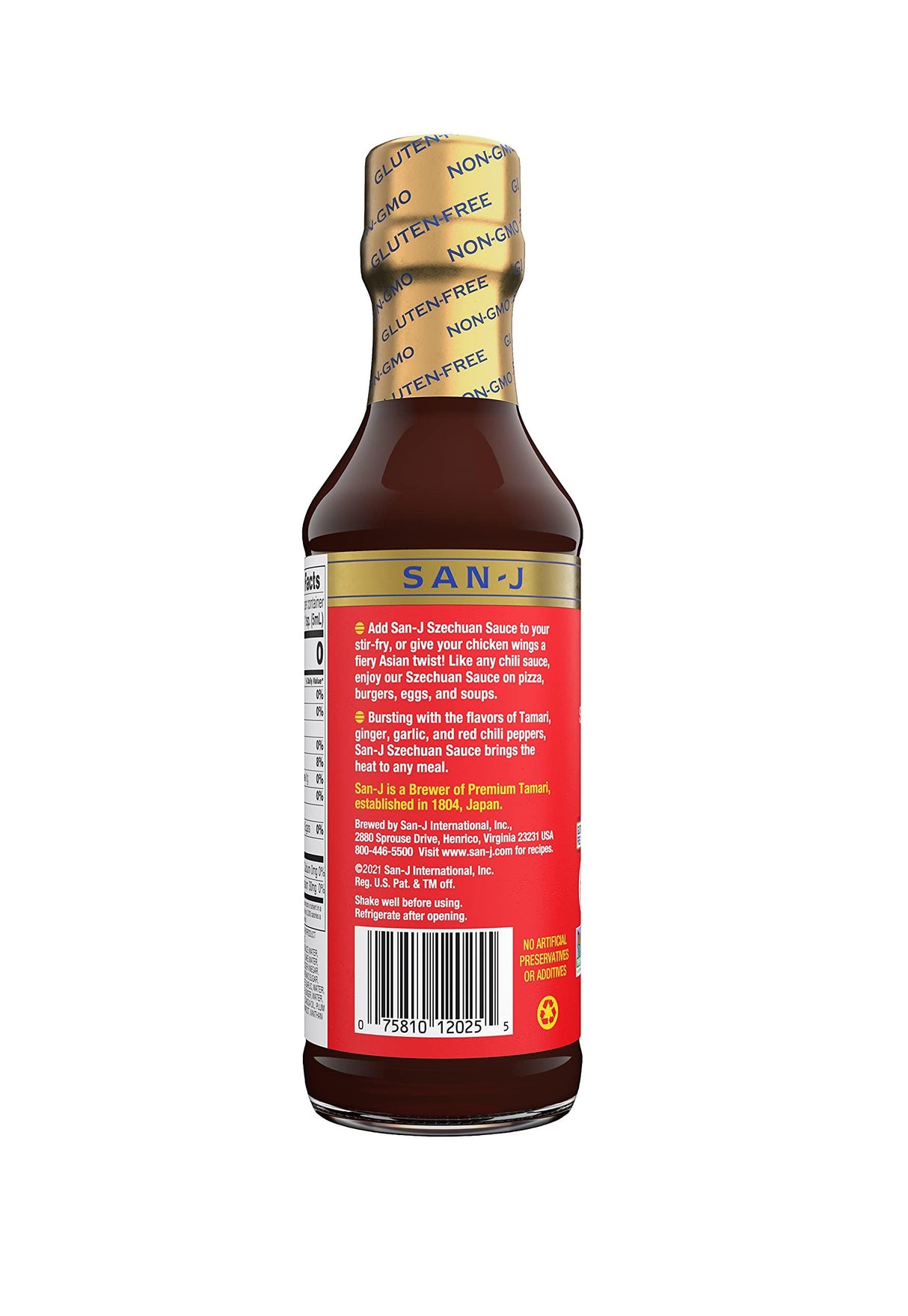 San-J Gluten Free Szechuan Cooking Sauce | Hot & Spicy Marinade & Stir Fry | Kosher, Non GMO, No Artificial Preservatives | Add a New Spicy Twist to Your Favorite Dish | 10 Fl Oz (Pack of 6) - Mighty Depot