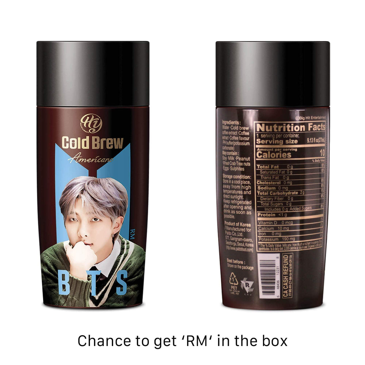 PALDO BTS BangTan Kpop Cold Brew Americano Coffee Bottled Drinks, Ready To Drink Unsweetened Beverage Bottle, Random Assortment Box (24 Pack x 9.13 Fl Oz) - Mighty Depot