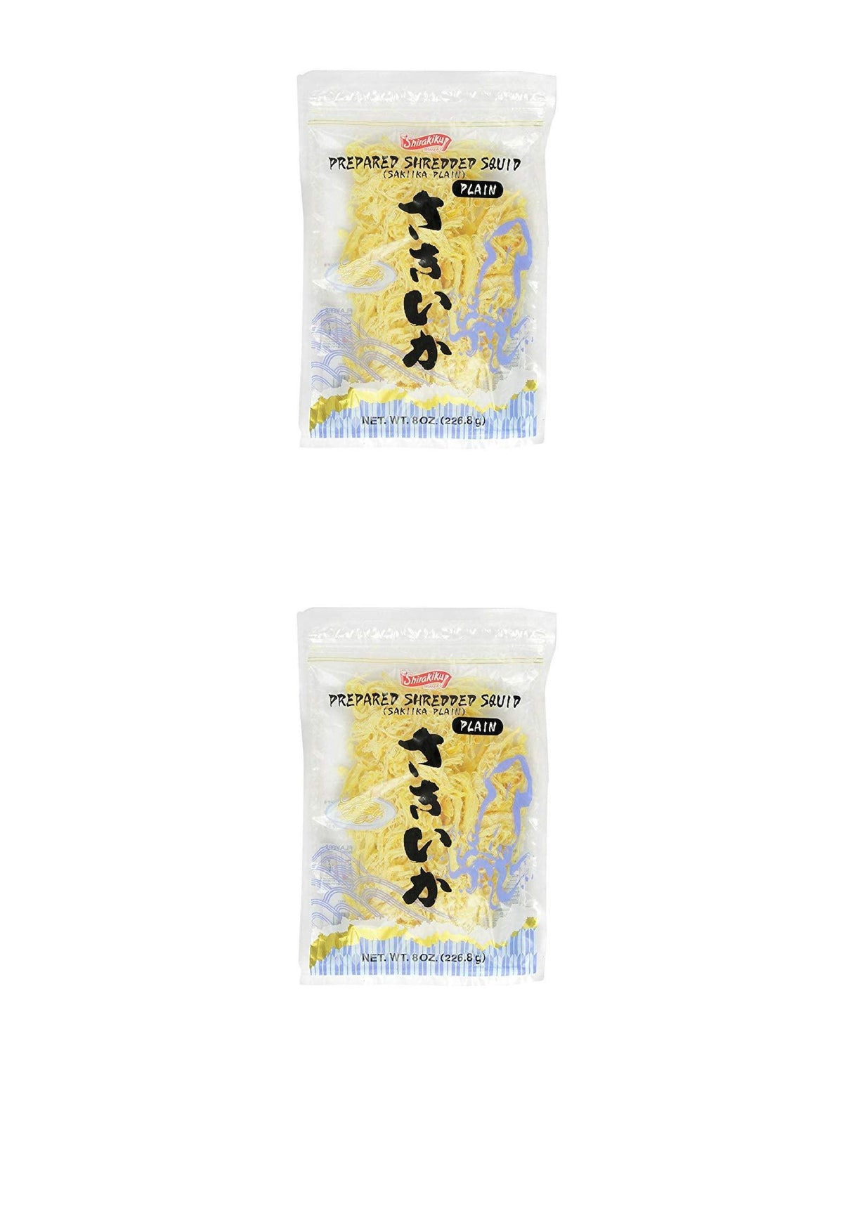 Shirakiku Prepared Shredded Squid Dried Squid Plain Flavor, 8 Ounce (2 PACK) - Mighty Depot