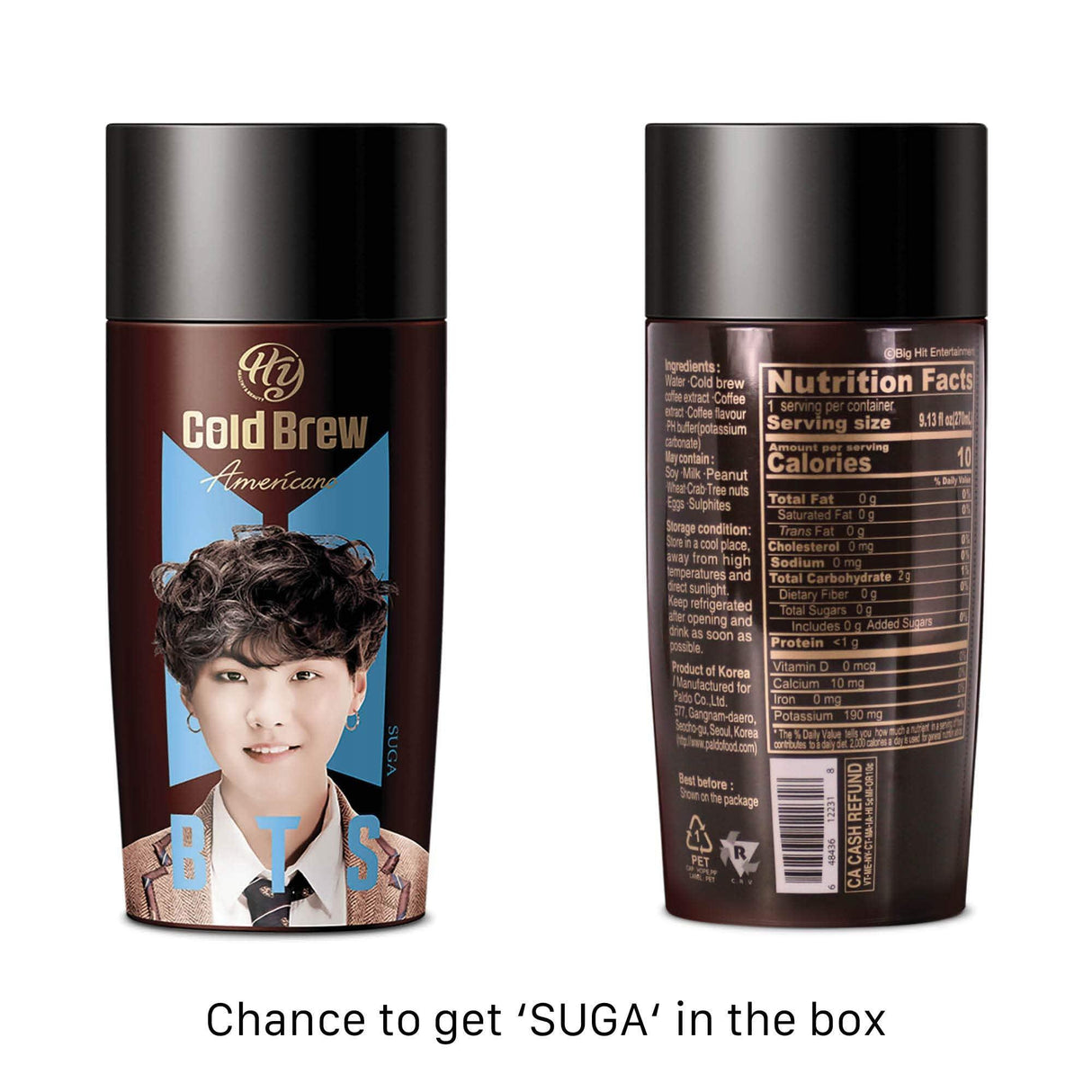 PALDO BTS BangTan Kpop Cold Brew Americano Coffee Bottled Drinks, Ready To Drink Unsweetened Beverage Bottle, Random Assortment Box (24 Pack x 9.13 Fl Oz) - Mighty Depot