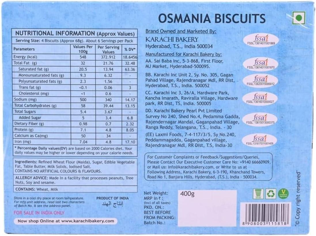 Karachi Bakery Osmania Biscuits, 400G - Mighty Depot