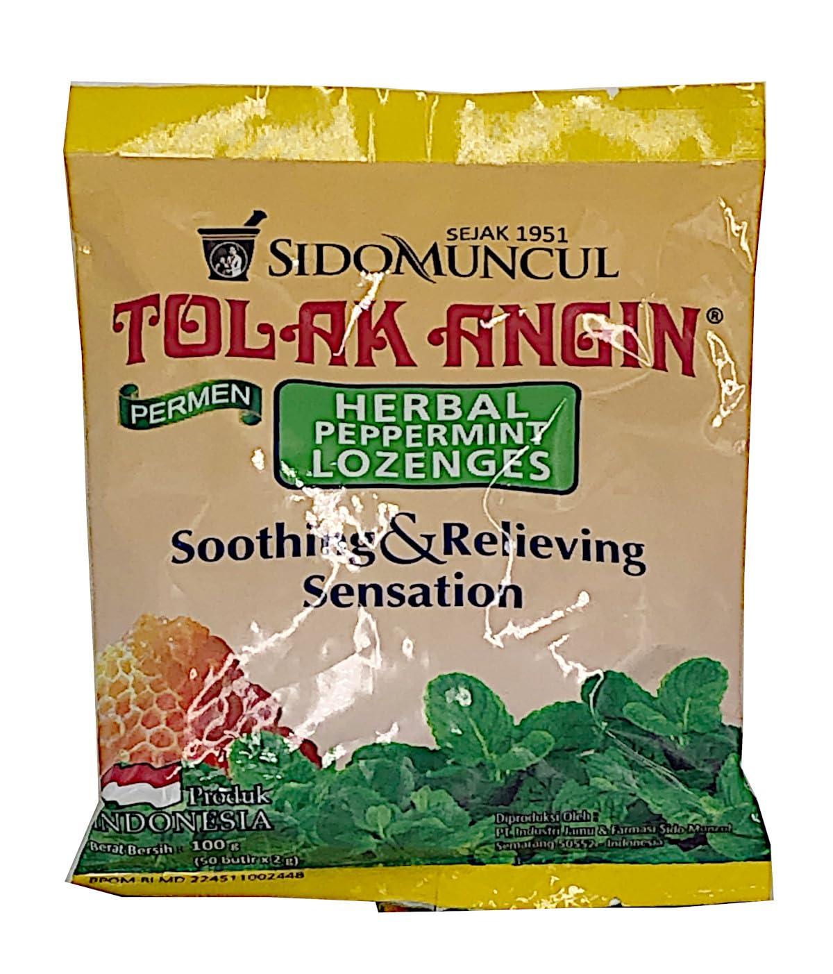 Sido Muncul Tolak Angin Permen - Herbal Peppermint Lozenges (Pack of 4) - Mighty Depot