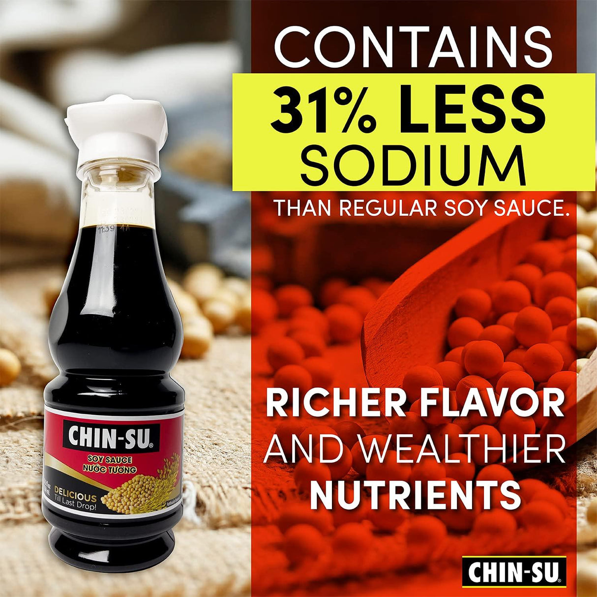 Chin-Su Premium Soy Sauce - 8.5 Fluid Ounce - Mighty Depot