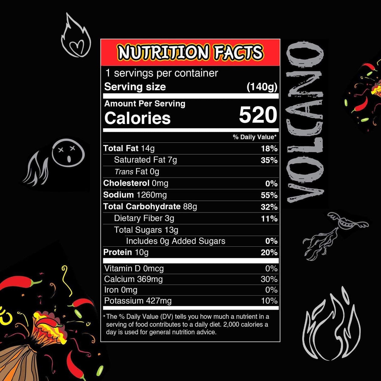 PALDO FUN & YUM Volcano Hot & Spicy Chicken Flavored Instant Ramen, 4.93 Ounce (Pack of 4) - Mighty Depot