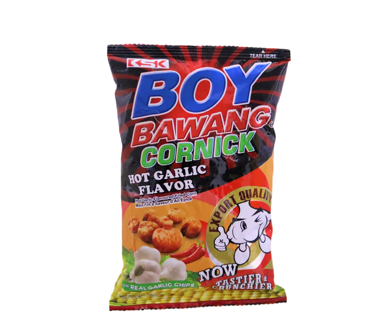 Boy Bawang Cornick Hot Garlic Flavored Fried Corn, 100g/3.5 oz. Bag {Imported from Canada - Mighty Depot