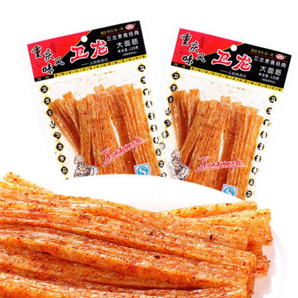 Weilong Spicy Big Gluten Spicy 102g/Pack Chongqing Flavor Casual Snacks Vegetarian Classic卫龙辣条一根根大面筋 香辣大辣条102g/袋 重庆风味休闲零食小吃 - Mighty Depot