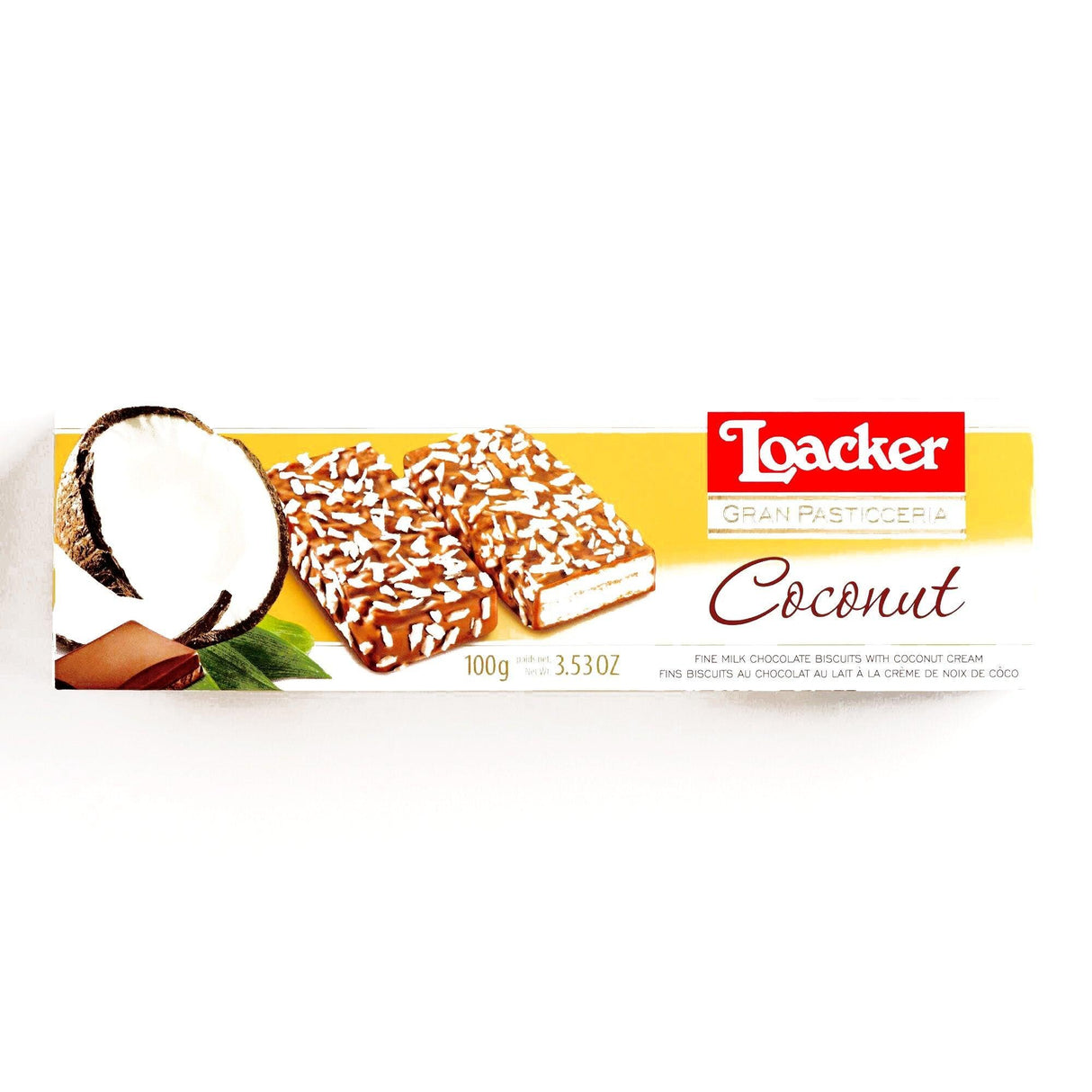 Loacker Gran Pasticceria Chocolate Coconut Cookies 3.53 oz each (2 Items Per Order) - Mighty Depot