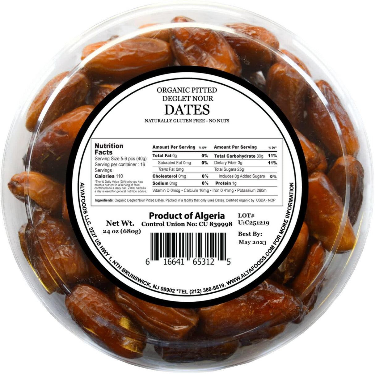 Alya Foods Organic Pitted Deglet Noor Dates 24oz - Mighty Depot