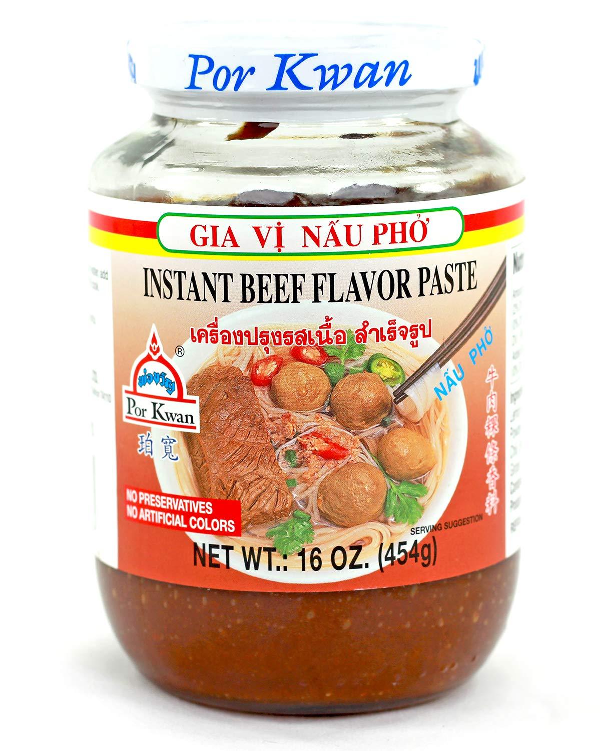 Por Kwan Instant Soup Base (Beef Flavor) 16oz - Mighty Depot