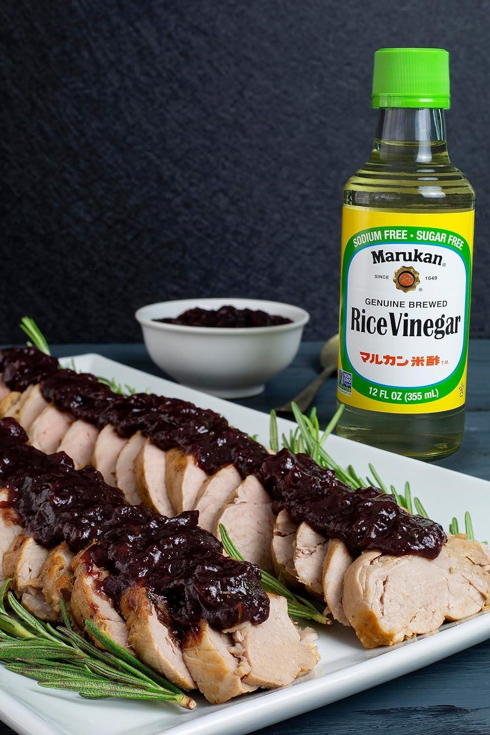 Marukan Genuine Brewed Rice Vinegar, 12 Ounce Glass Bottle (Pack of 1) - Mighty Depot