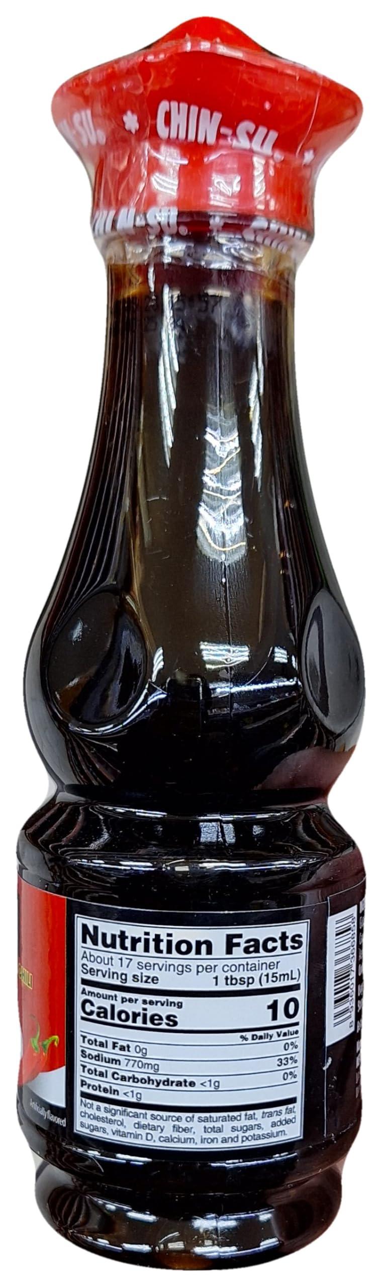 Chin-Su Soy Sauce | Soy Sauce with Chili and Garlic | 8.5 Oz | 1 Bottle - Mighty Depot