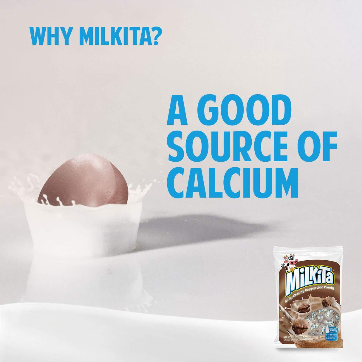 Milkita Creamy Shake Candy Bag, Gluten Free Chewy Candies with Calcium & Real Milk, Zero Trans Fat, Low-Sugar - Mighty Depot