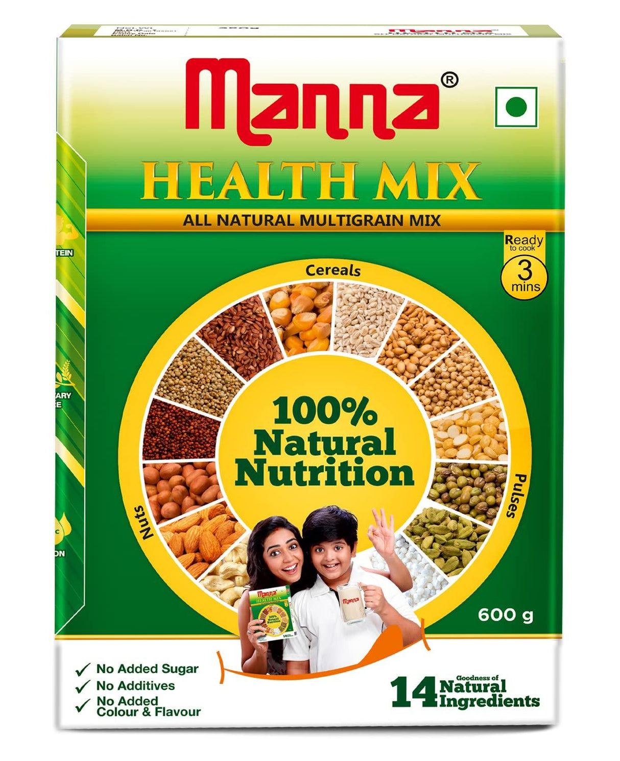 Manna Multigrains Health & Nutrition Drink - 500g (No Added Sugars & Preservatives) - Mighty Depot