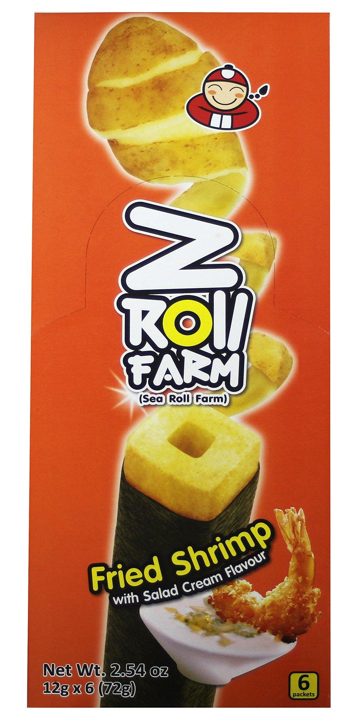 Taokenoi Z Roll Farm Potato Stick Wrapped in Seaweed (6 packets) 2.54 oz x 12 boxes - Mighty Depot