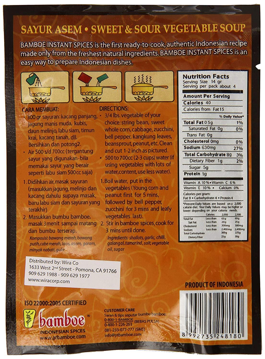 Bumbu Sayur Asem (Tamarind Soup Seasoning) - 2.1oz (Pack of 24) - Mighty Depot