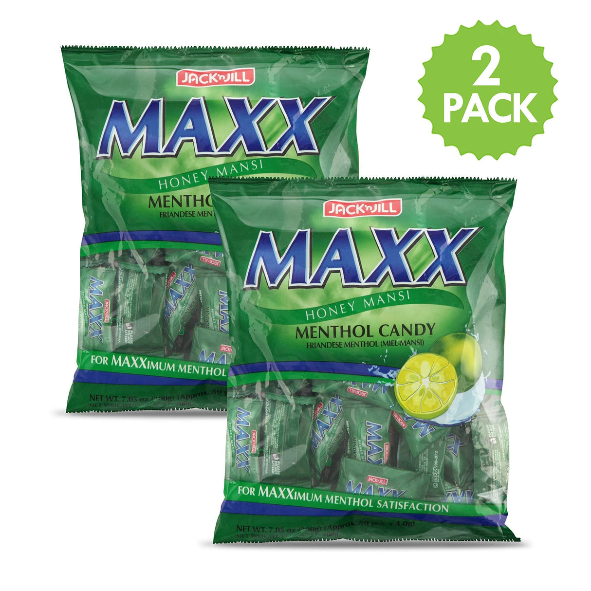 Jack'n Jill - Maxx Honey Mansi Menthol Candy Pack of 2 Net Wt 14.10 Oz - Mighty Depot