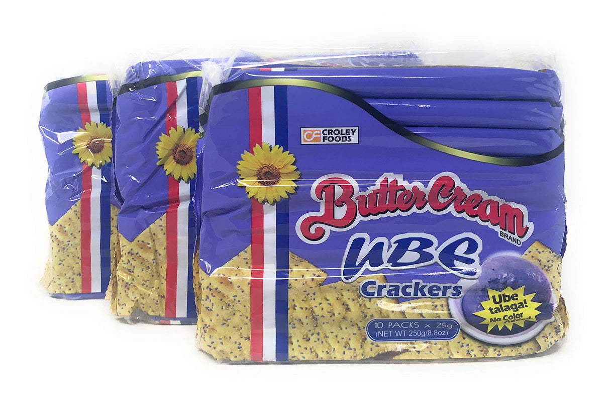 Croley Foods Buttercream Crackers - Ube Flavor, 8.8 oz (250g) 10 Count, 3 Packs - Mighty Depot