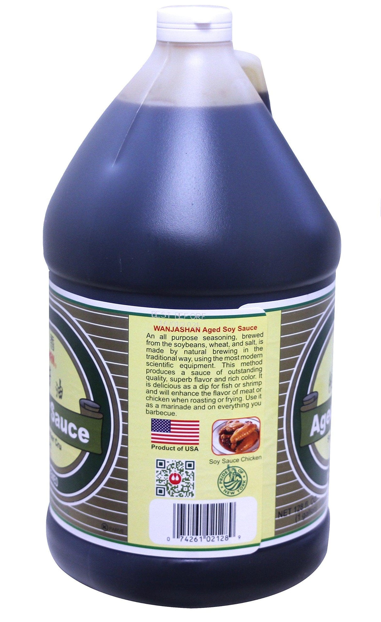 Wan Ja Shan Non GMO Aged soy sauce 1 Gallon 萬家香陳年醬油 - Mighty Depot
