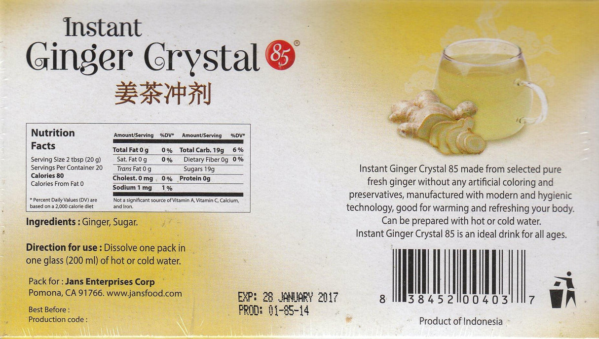 Instant Ginger Crystal 85 Drink - 10 sachets - Mighty Depot
