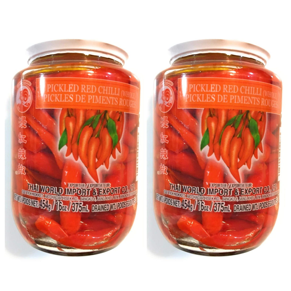 Cock Brand pickled Red Chili( Whole)16 Oz-2 Pack 浸紅辣椒 - Mighty Depot