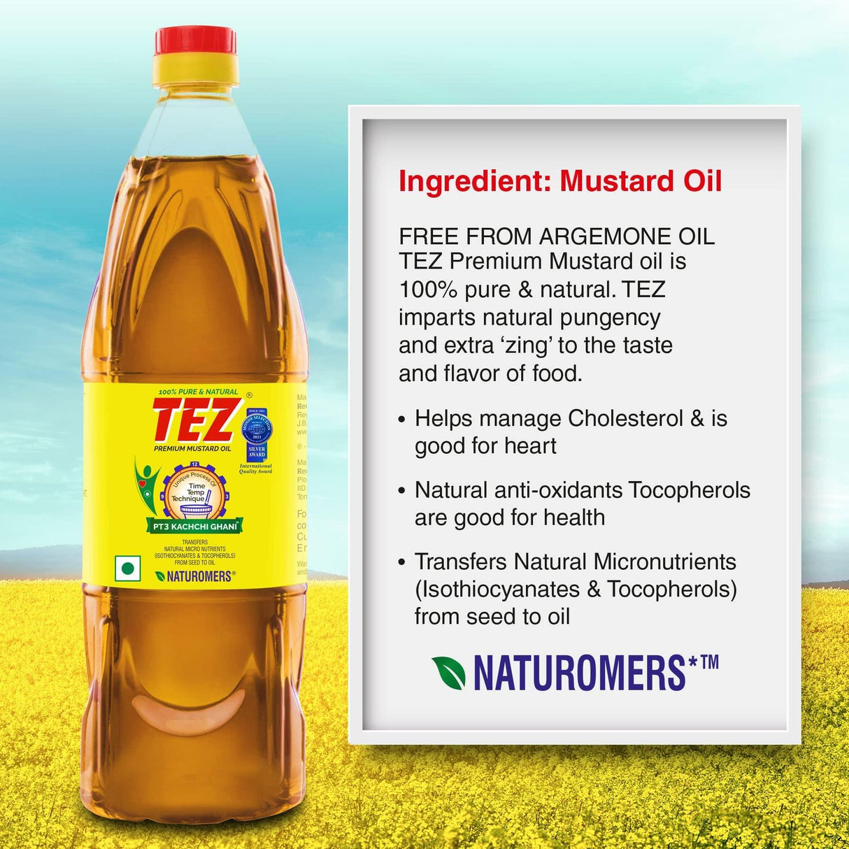 Tez Mustard Oil,16 fl oz - Mighty Depot