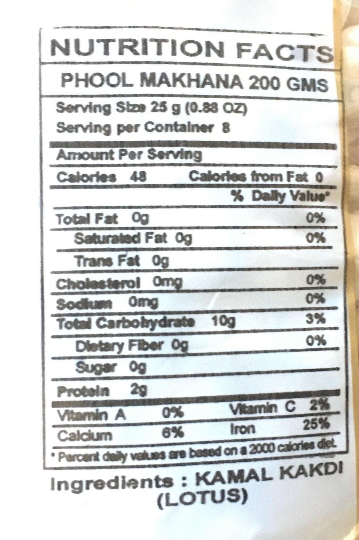 Swad Phool Makhana - Puffed Lotus Seeds - 200 Grams (Pack of 2) - Mighty Depot