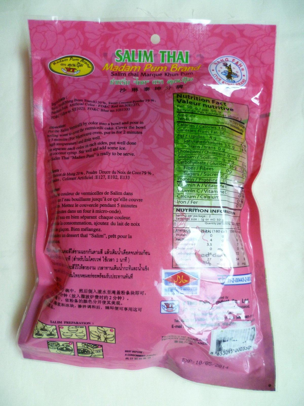 madam pum salim thai (three colors thai dessert) - 3.5oz - Mighty Depot