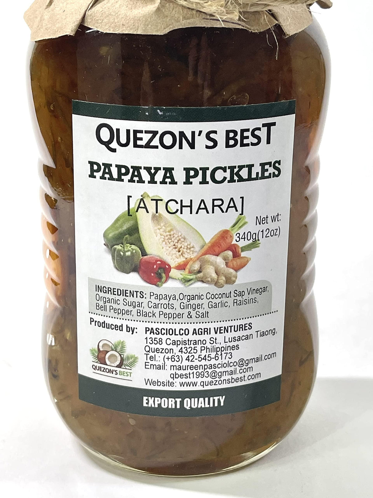 Quezon's Best Papaya Pickles (ATCHARA) 12 oz - Mighty Depot