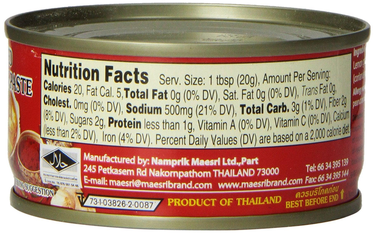 Maesri Red Curry Paste, 4-Ounce (Pack of 6) - Mighty Depot
