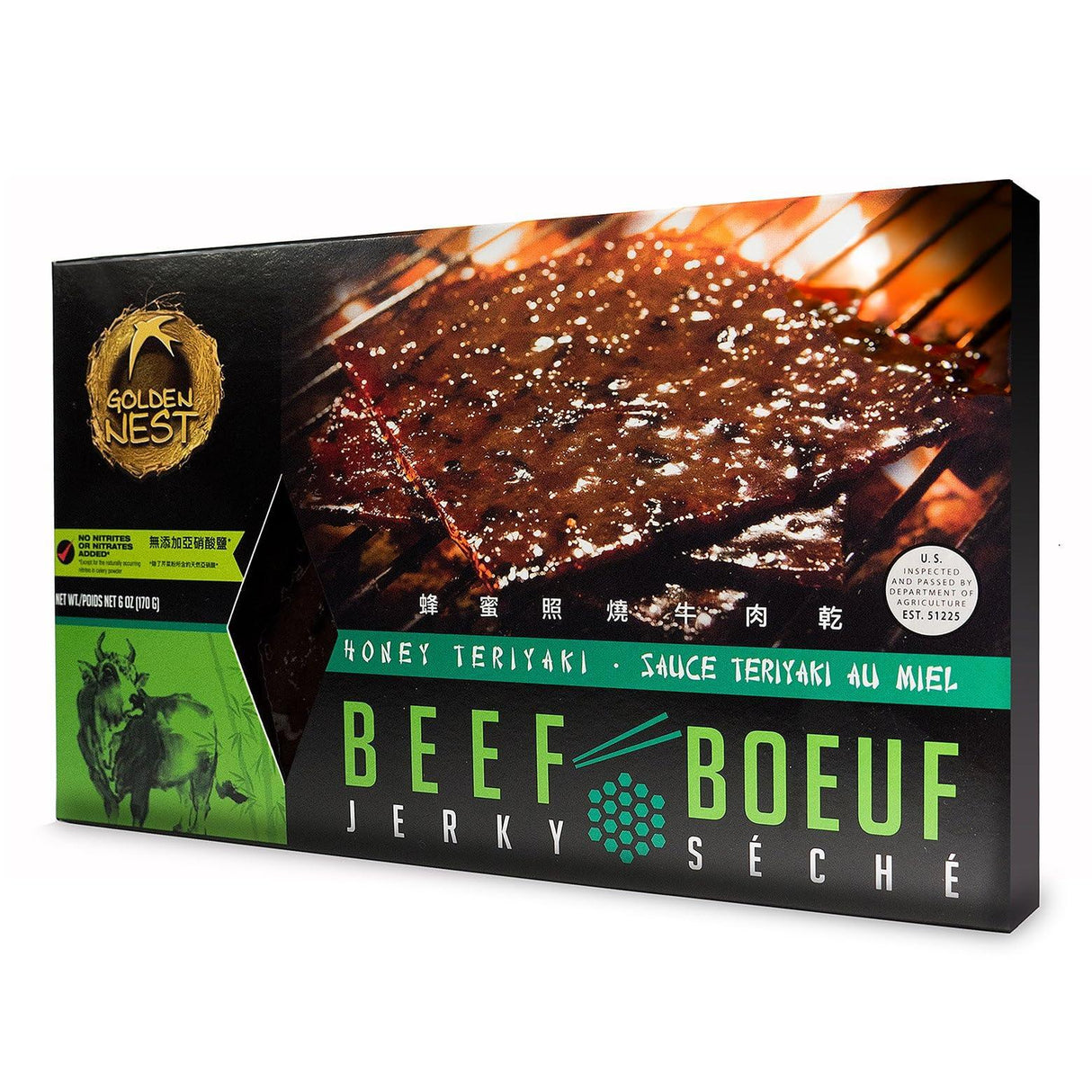 Golden Nest Beef Jerky, Gluten Free, Low Sodium Homemade Style BBQ Meat From Gourmet USA Beef, Award Winning Premium Jerky, 6 Ounces - Mighty Depot