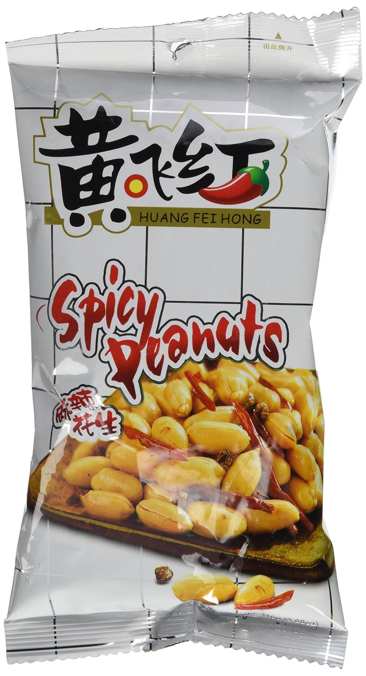 HuangFeiHong Spicy Snack Peanuts - 30 3.8 oz /110G 30 bags - Mighty Depot