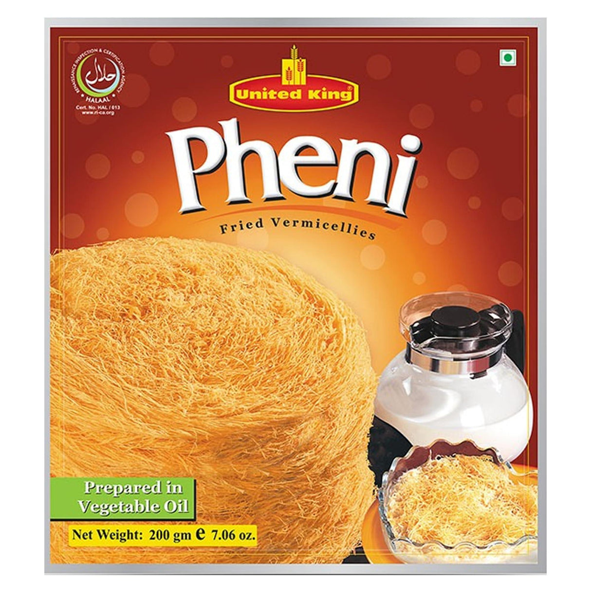 United King Pheni - Fried Vermicelli - 200 Grams (7.05Oz) - Crispy Delight for Festivals & Occasions || Perfect with Milk for Children and All Ages, Rich in Fiber Healthy Snacks for All! - Mighty Depot