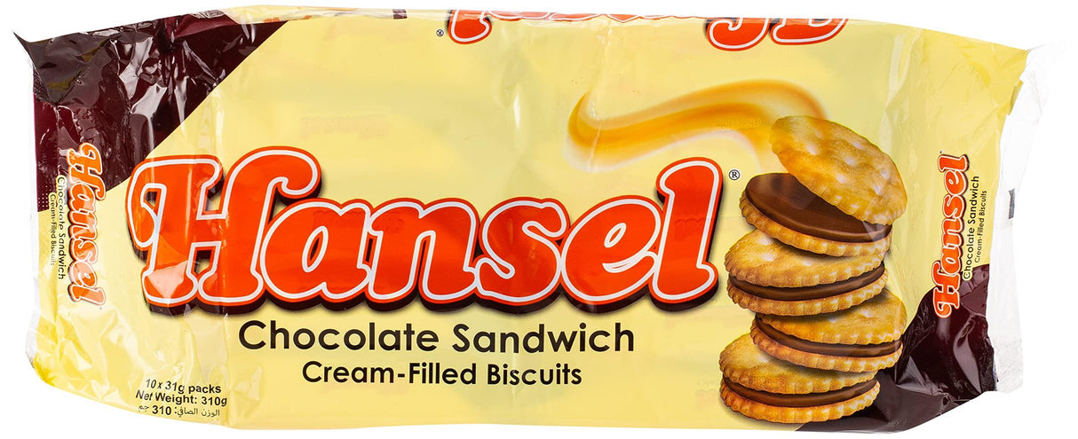 Hansel Chocolate Sandwich Cream Filled Biscuits 10pcs - Mighty Depot