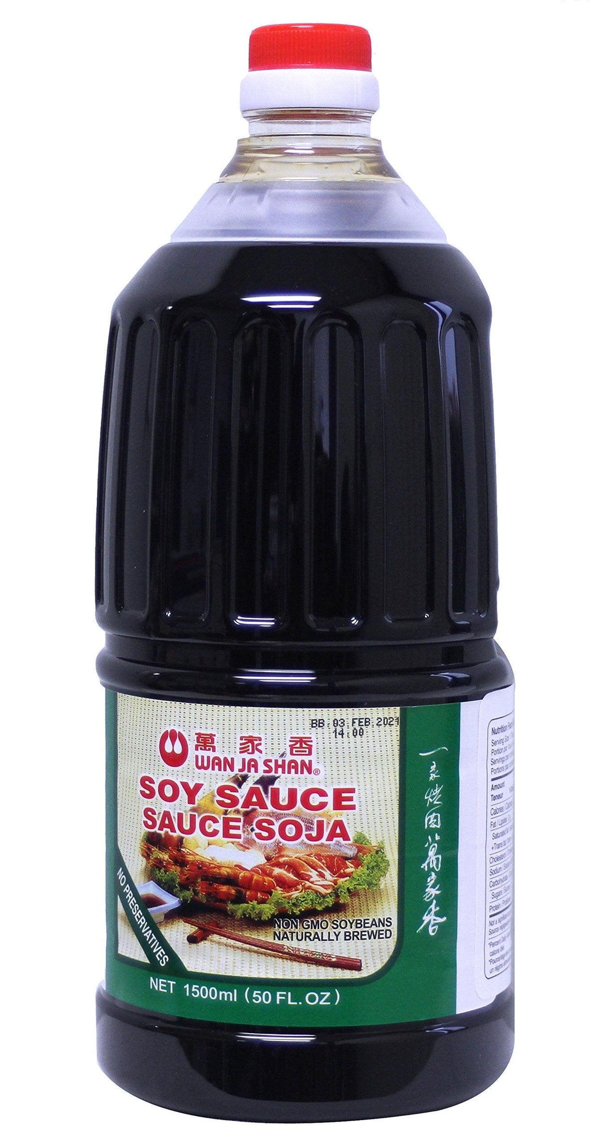Wan Ja Shan Non GMO Aged soy sauce 50 fl oz 萬家香陳年醬油 - Mighty Depot