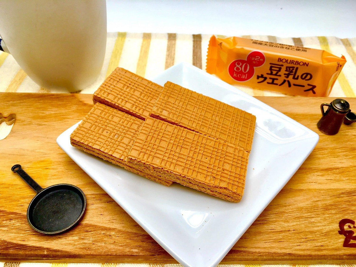 Bourbon Soybean Cream Soy Wafers Biscuit Cookies 16pcs - 6 Pack - Japan Import - Mighty Depot