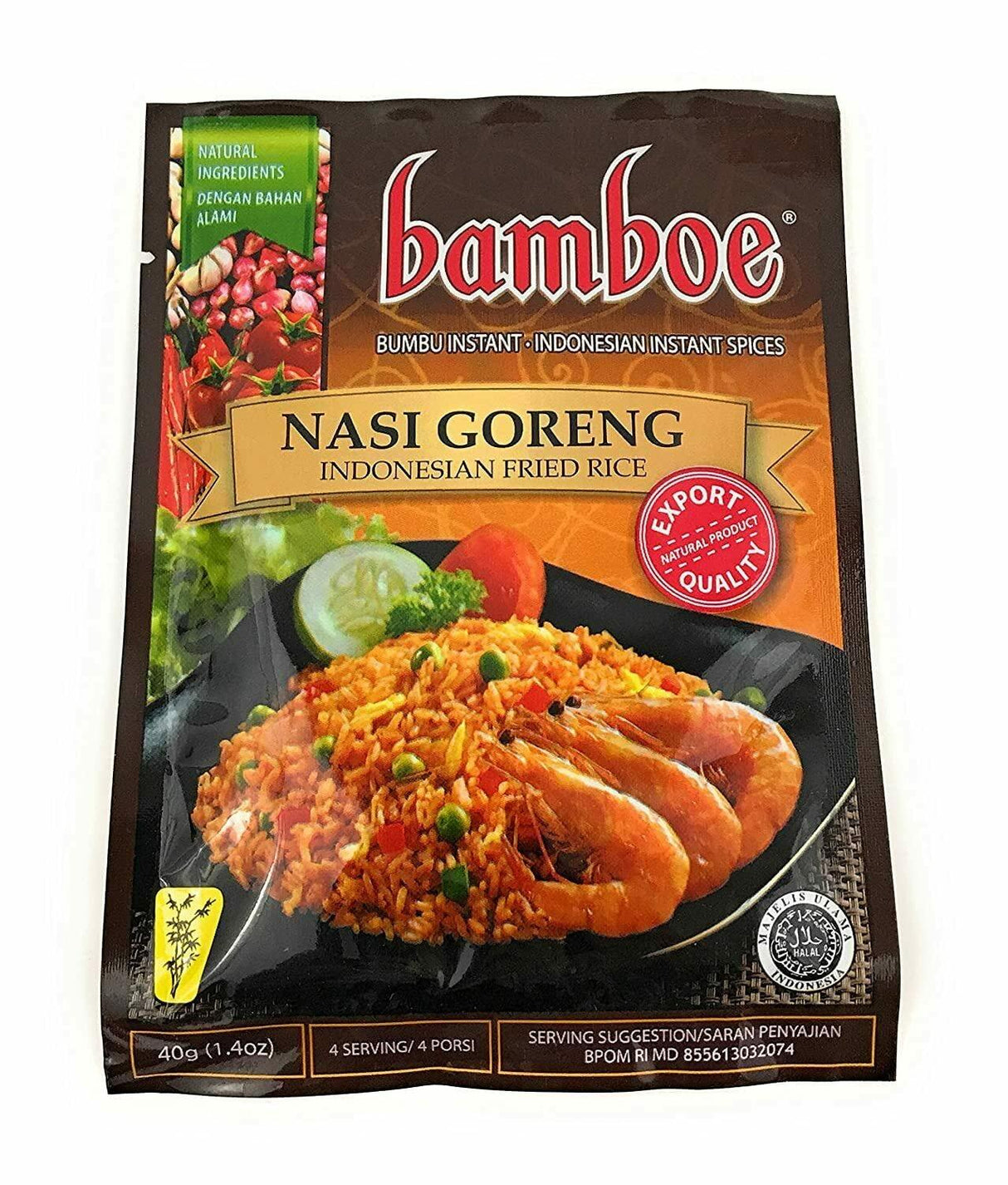 bamboe Indonesian Instant Spices: Nasi Goreng (Indonesian Fried Rice)(1 x 1.4 OZ) - Mighty Depot