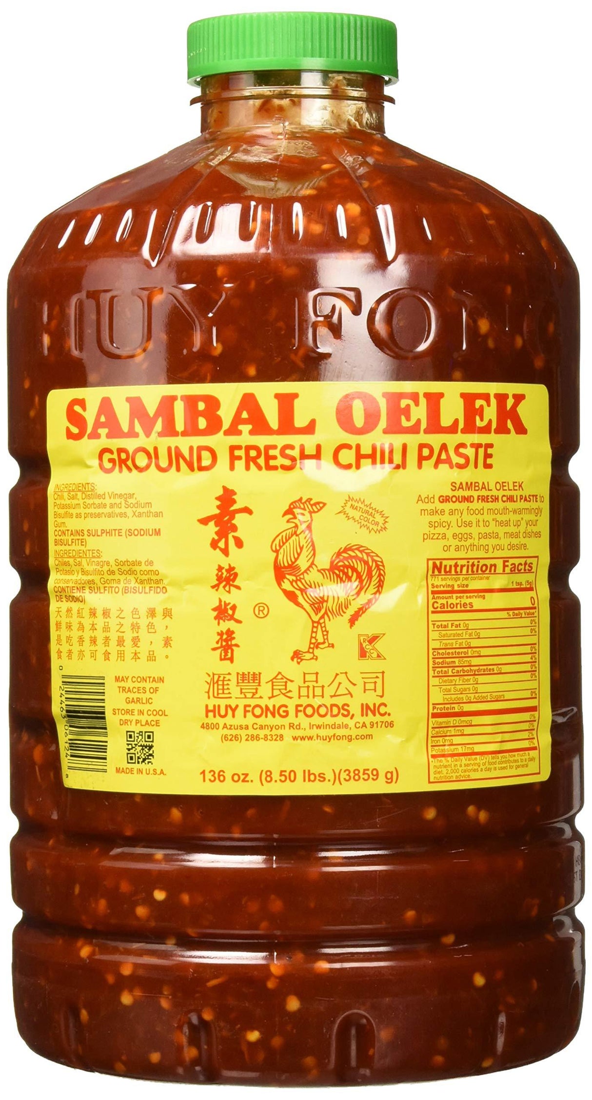 Huy Fong Sambal Oelek Chili Paste 8.5 pounds - Mighty Depot