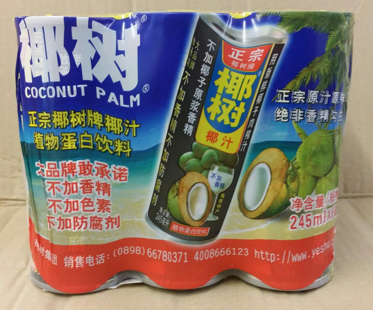 Coconut Juice (245ml x 6 bottles) 椰树牌椰汁 - Mighty Depot
