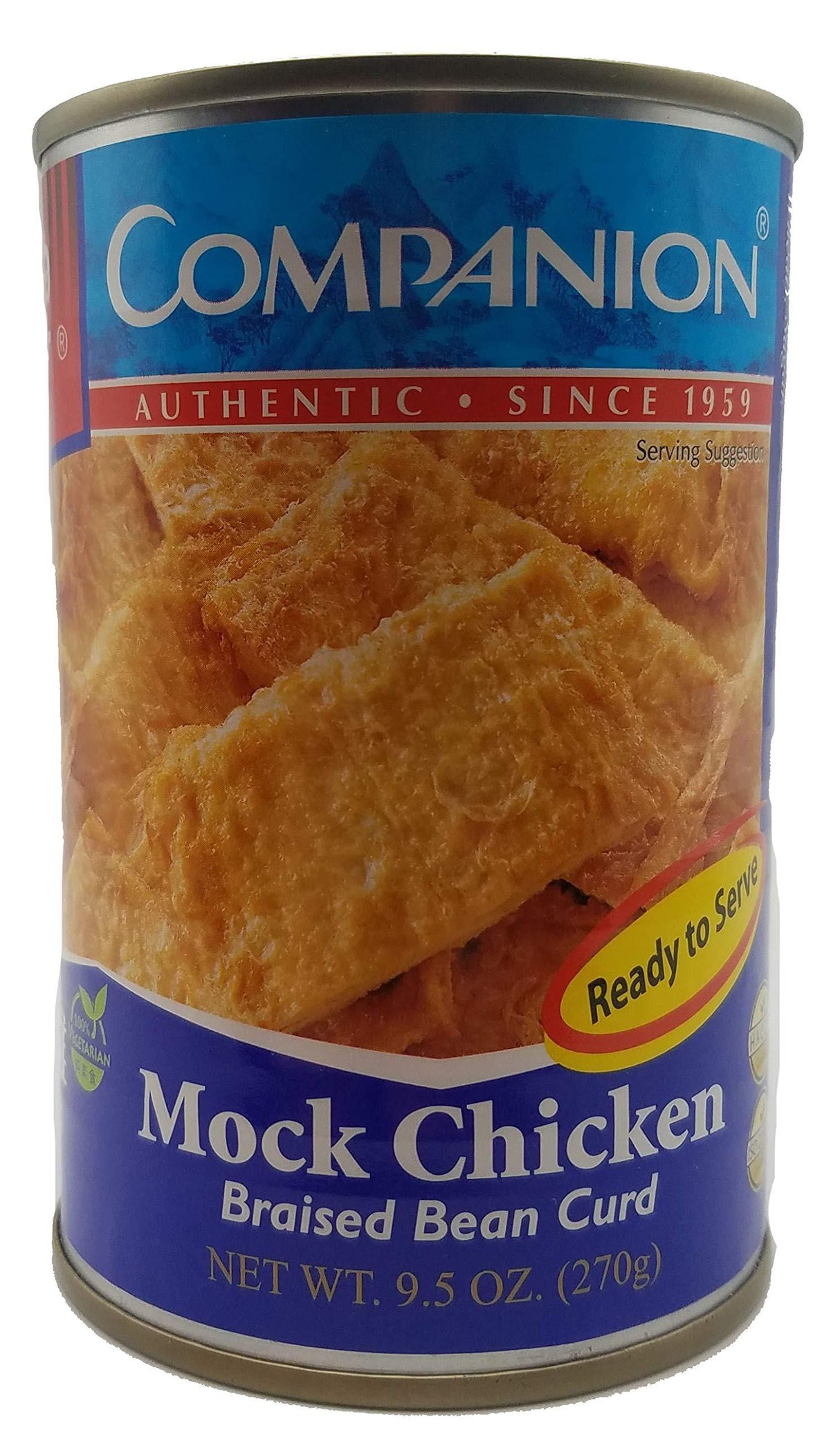 Companion Foods Braised Bean Curd Vegan Chicken Canned Meat Replacement, 4 Pack - Mighty Depot