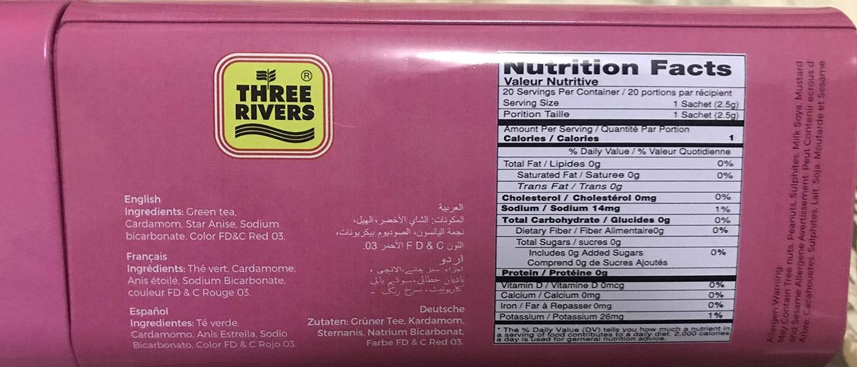 Three Rivers Brand Pink Kashmiri Tea Bags (pack of 1) - Mighty Depot