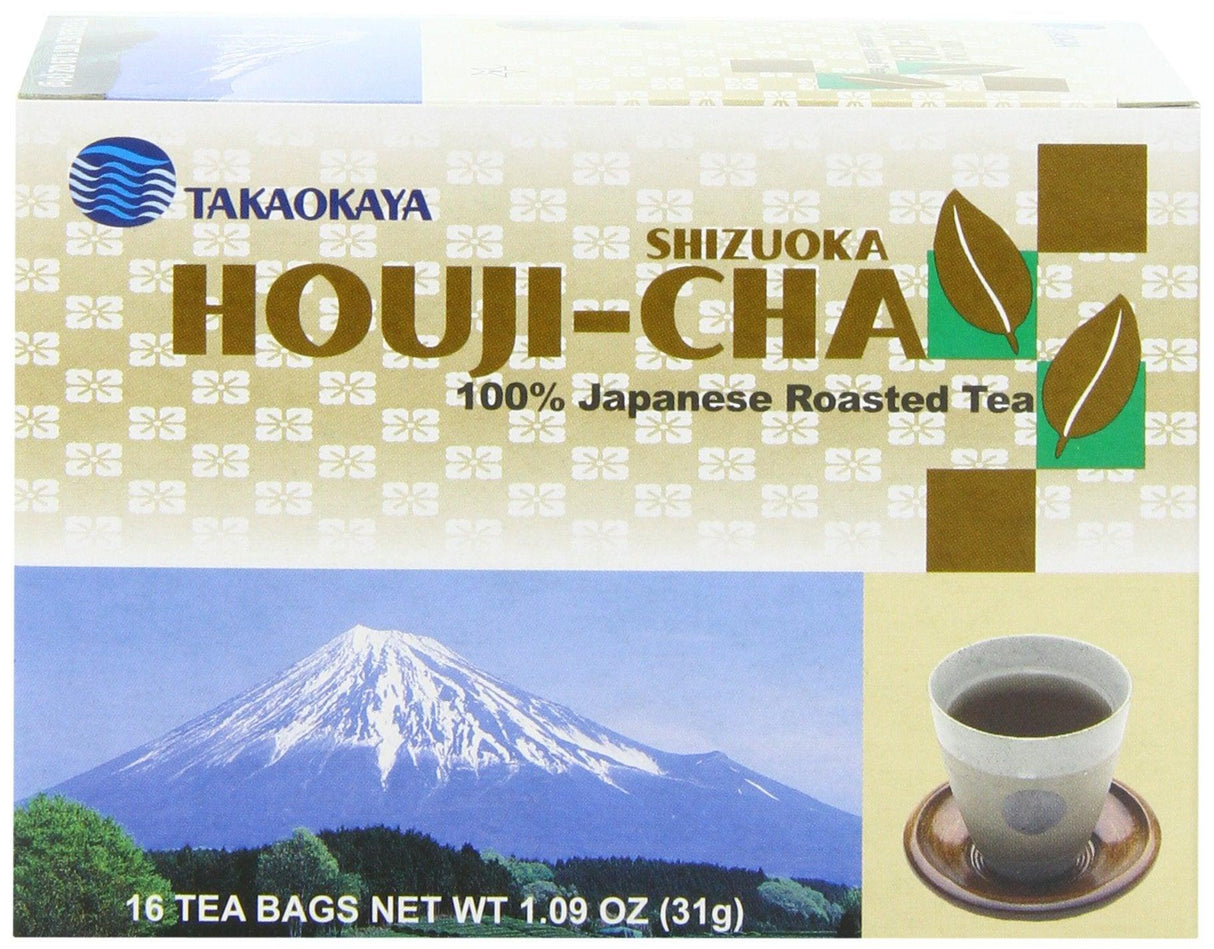 Takaokaya Tea, Hoji Cha Tea, 16-Count Tea Bags (Pack of 12) - Mighty Depot
