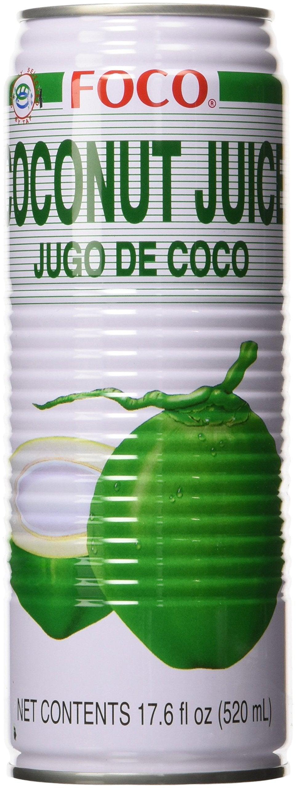 Foco Coconut Juice, 17.6 Fl Oz, Pack of 12 - Mighty Depot