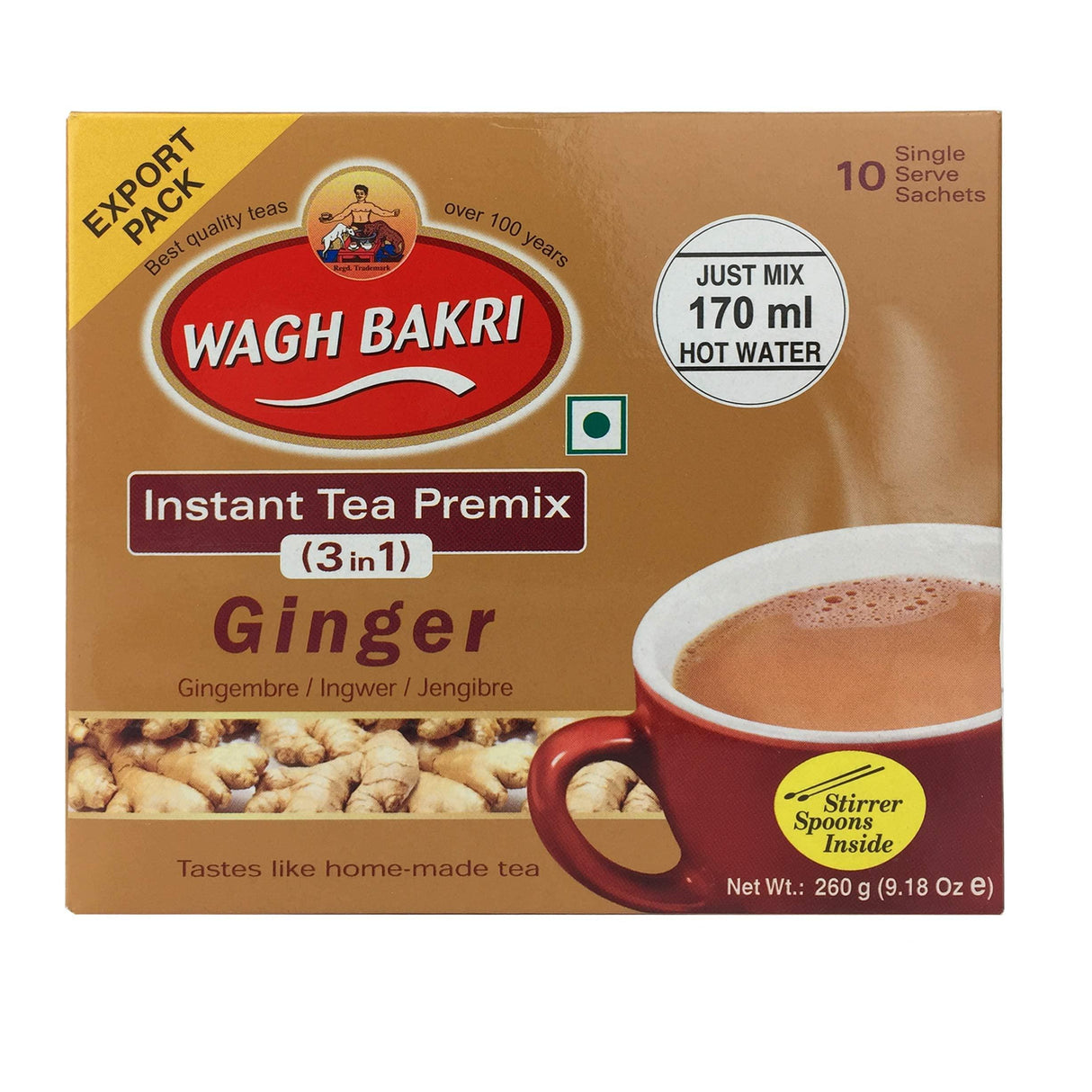 Wagh Bakri Ginger Tea 10ct - Mighty Depot