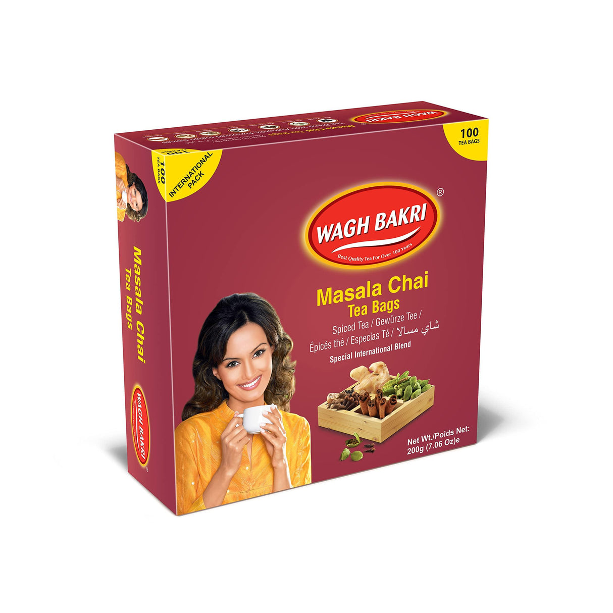 Wagh Bakri Masala Chai Tea 100 Bags Celebration Offer with 25 Green Tea Bags FREE - Mighty Depot