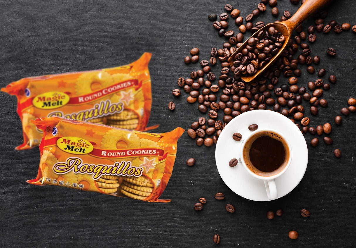 MAGIC MELT Round Egg Cookie ROSQUILLOS - Best from the Philippines – Flowery-shaped with a hole in the center, Best taken with your milk or iced drinks - Mighty Depot