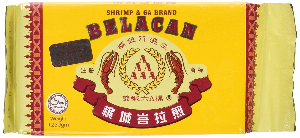 Belacan Shrimp Paste - Shrimp & 6A Brand (250g/8.82oz) Product of Malaysia - Mighty Depot